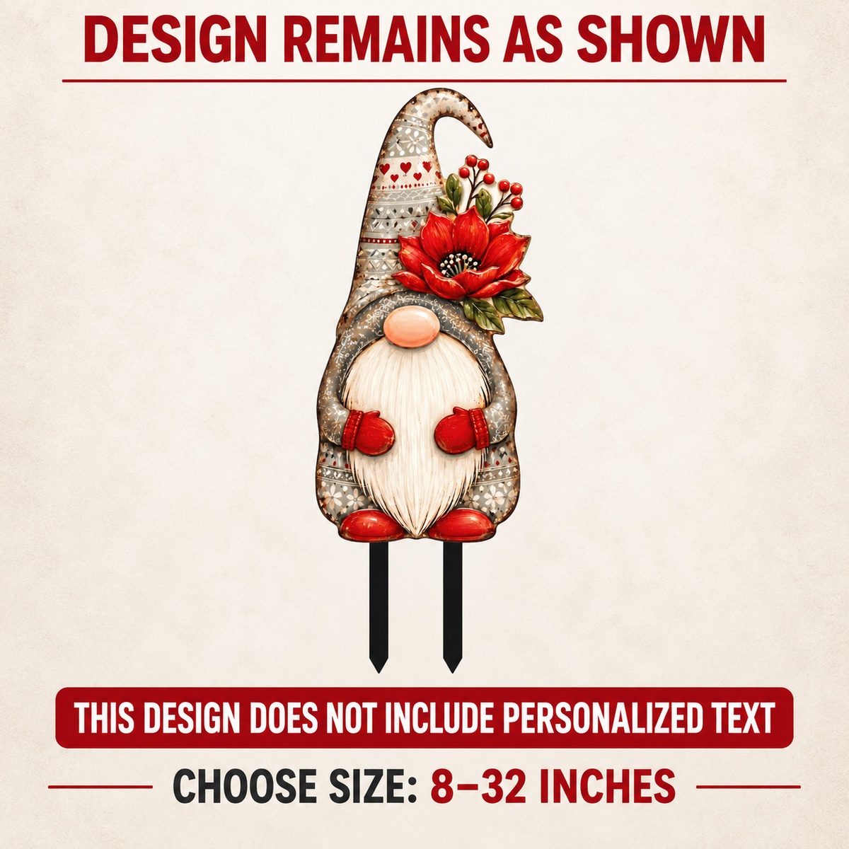 Christmas Gnome Garden Stake 5