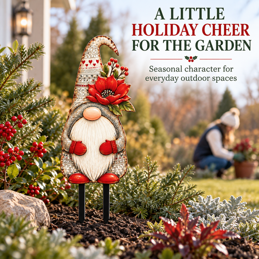 Christmas Gnome Garden Stake 6