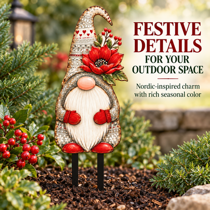 Christmas Gnome Garden Stake 8