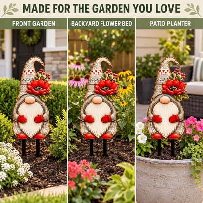 Christmas Gnome Garden Stake 9