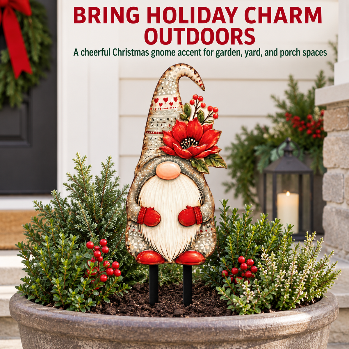 Christmas Gnome Garden Stake 10
