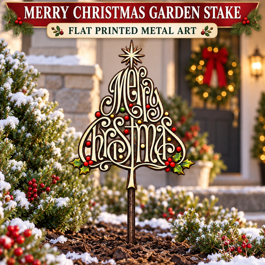 Merry Christmas Garden Stake 1