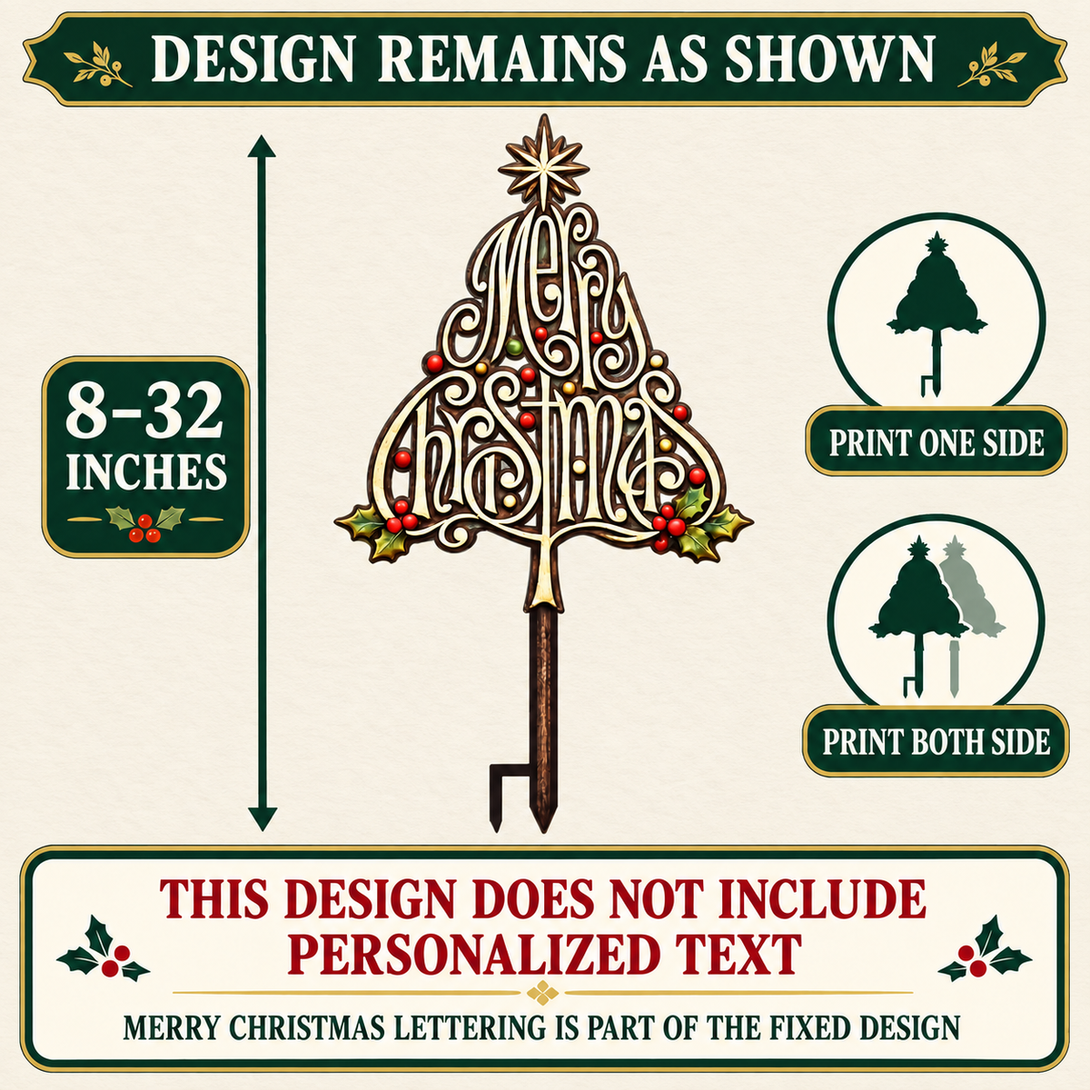 Merry Christmas Garden Stake 6