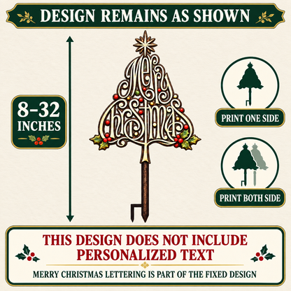 Merry Christmas Garden Stake 6