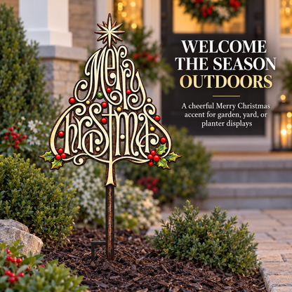 Merry Christmas Garden Stake