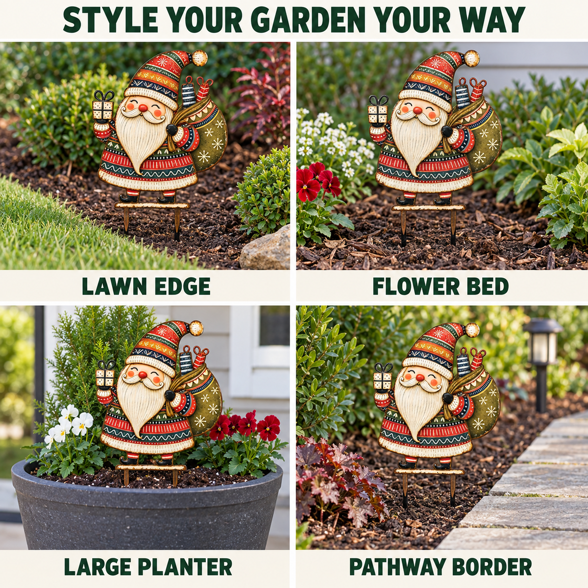 Santa Garden Stake 9
