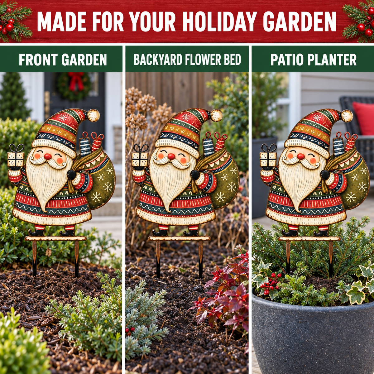 Santa Garden Stake