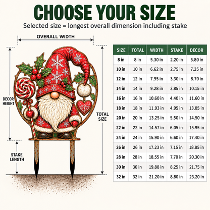 Christmas Gnome Garden Stake 3