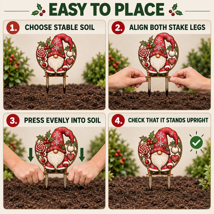 Christmas Gnome Garden Stake 4