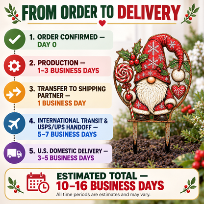 Christmas Gnome Garden Stake 5