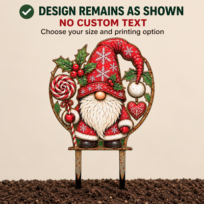Christmas Gnome Garden Stake 7