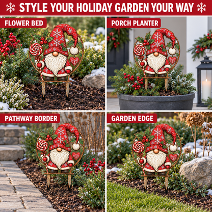 Christmas Gnome Garden Stake 9