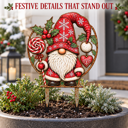Christmas Gnome Garden Stake 10