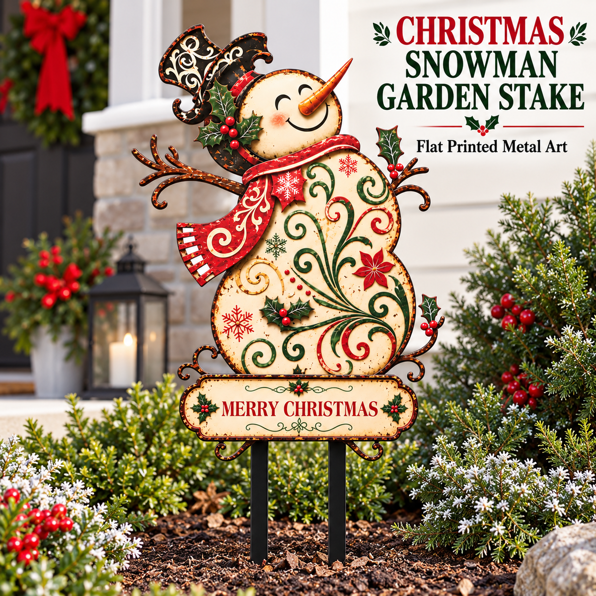 Snowman Garden Stake 1