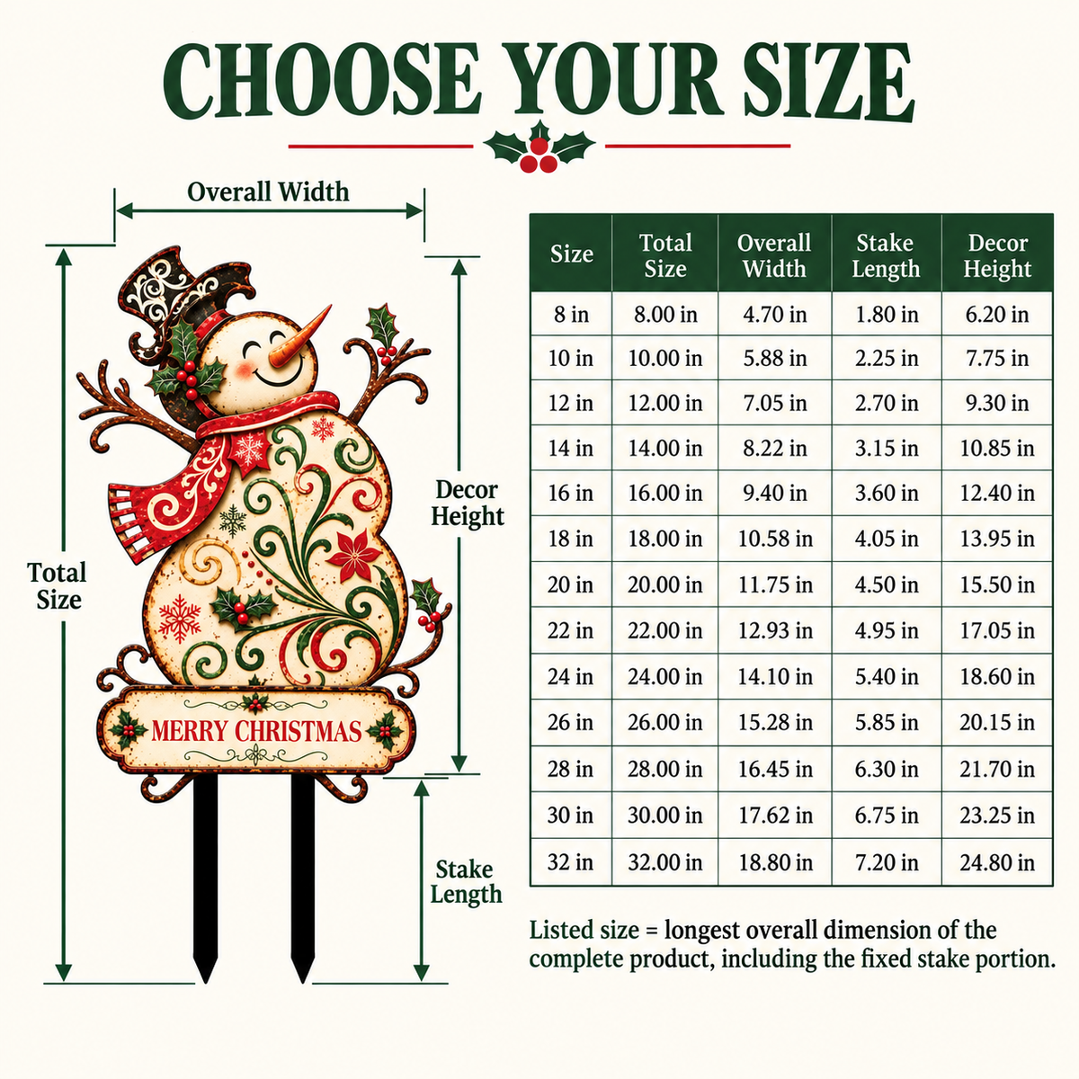 Snowman Garden Stake 3