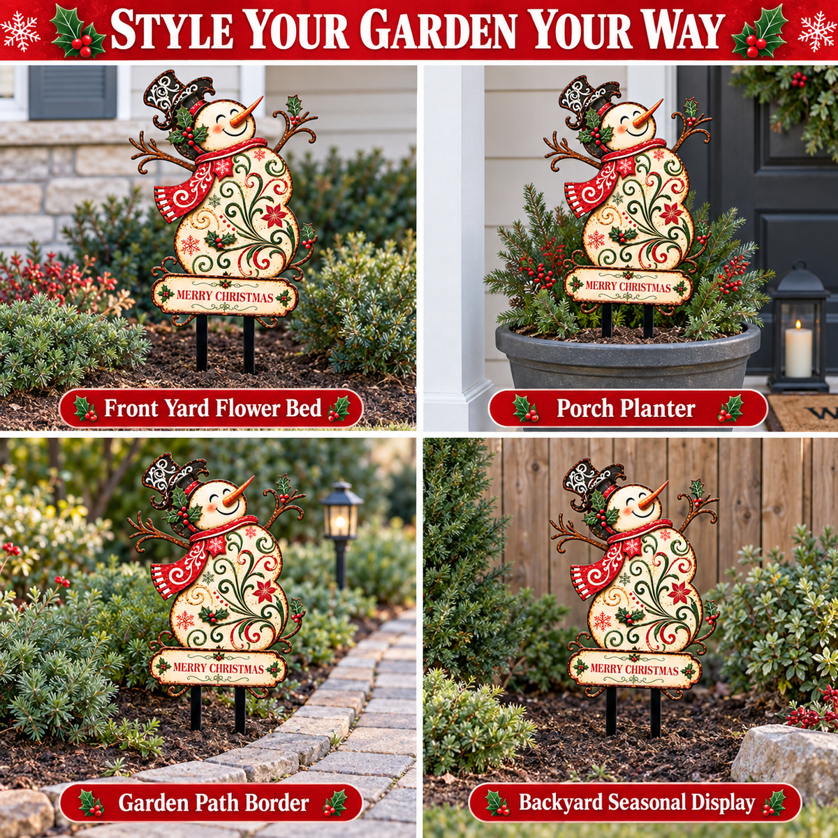 Snowman Garden Stake 8