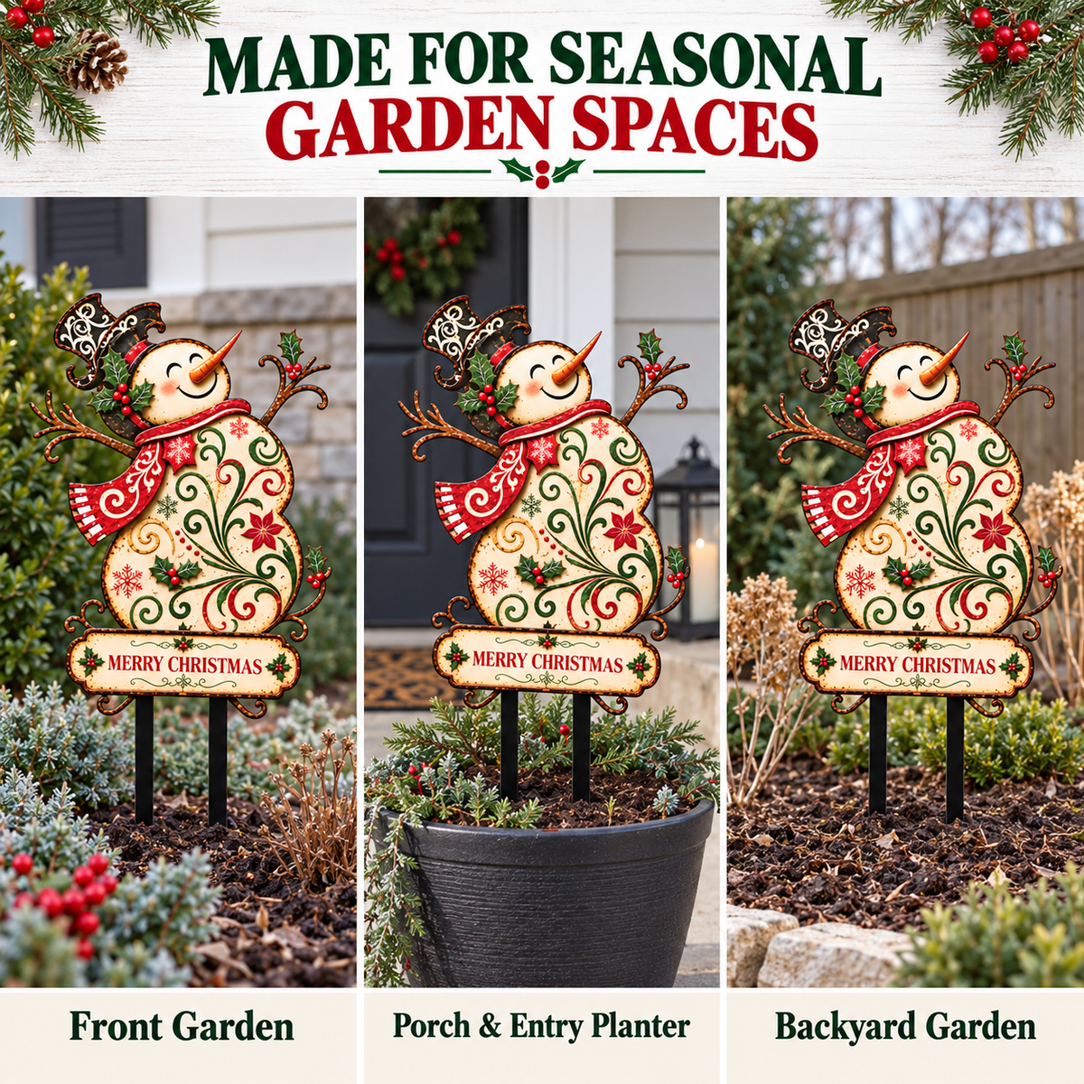 Snowman Garden Stake 10