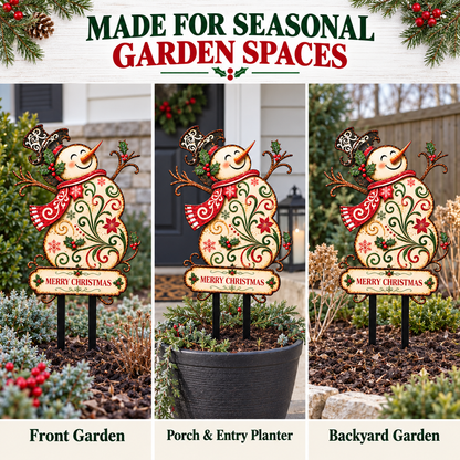 Snowman Garden Stake 10