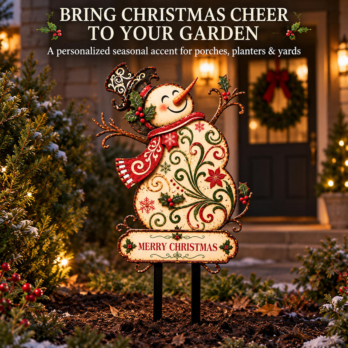 Snowman Garden Stake