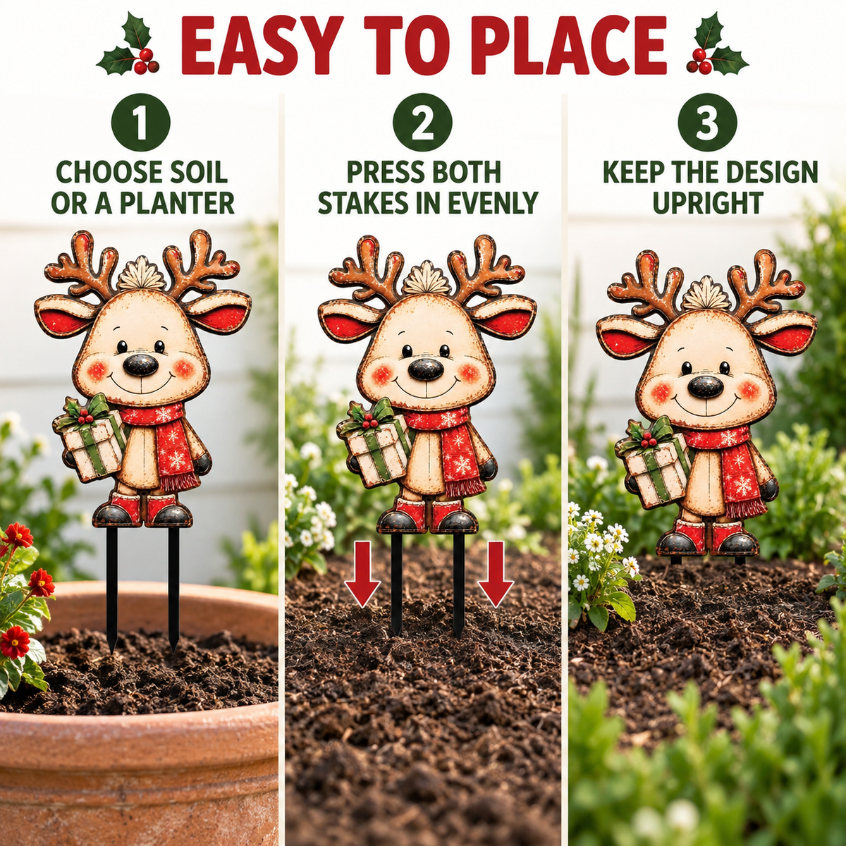 Christmas Reindeer Garden Stake 3