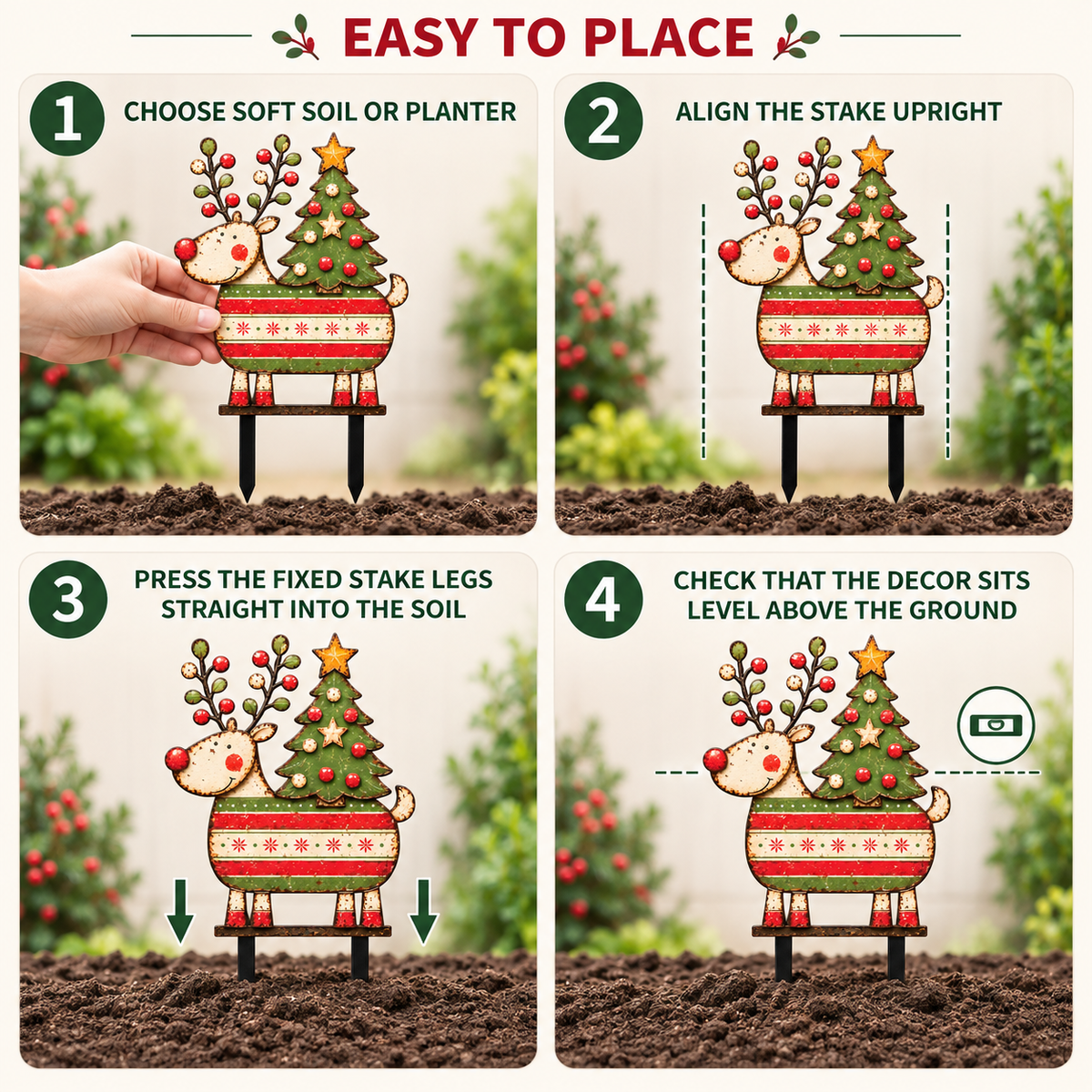 Christmas Reindeer Garden Stake 4