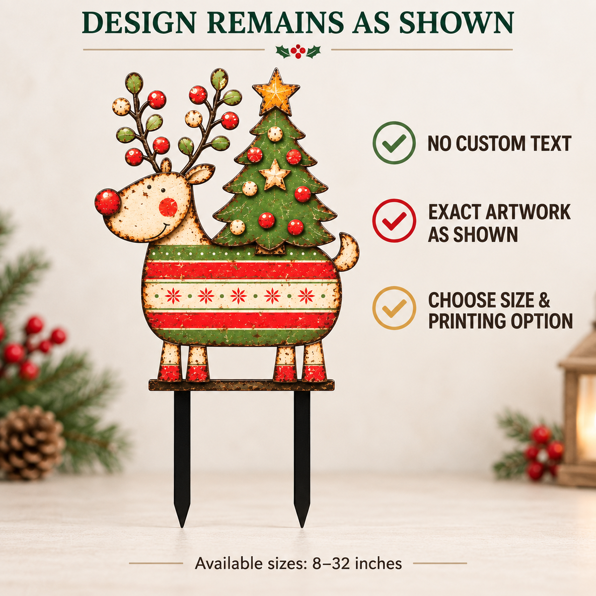 Christmas Reindeer Garden Stake 7