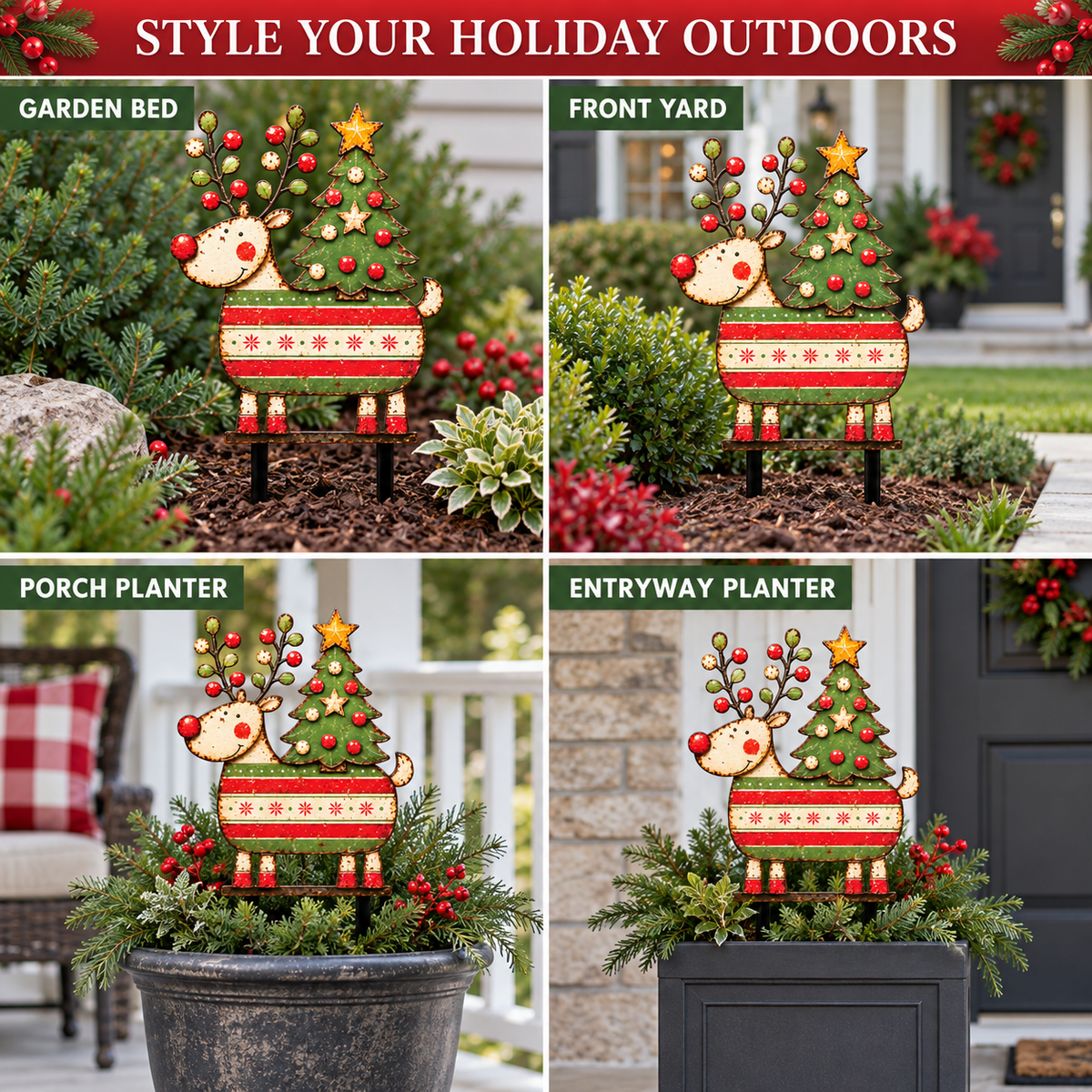 Christmas Reindeer Garden Stake 9