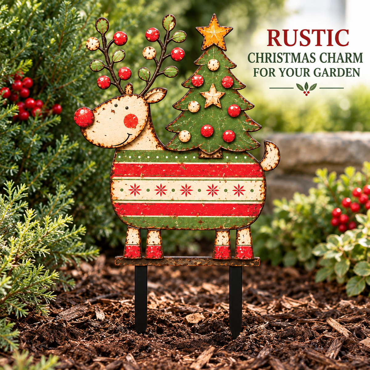 Christmas Reindeer Garden Stake 10