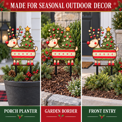 Christmas Reindeer Garden Stake