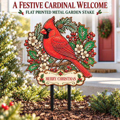 Christmas Cardinal Garden Stake 1