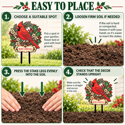 Christmas Cardinal Garden Stake 4