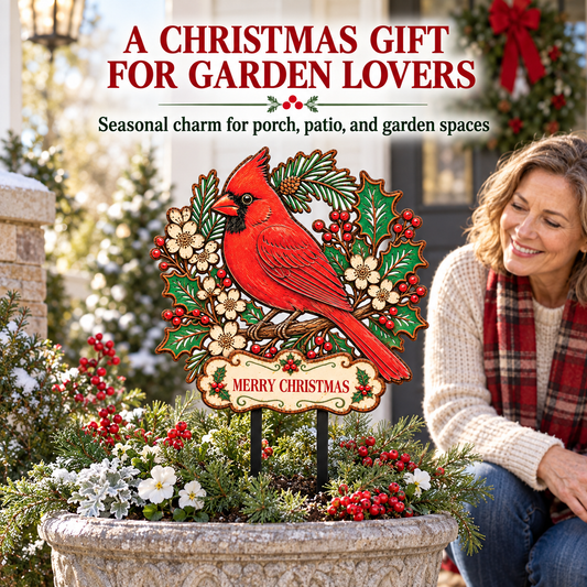 Christmas Cardinal Garden Stake 6