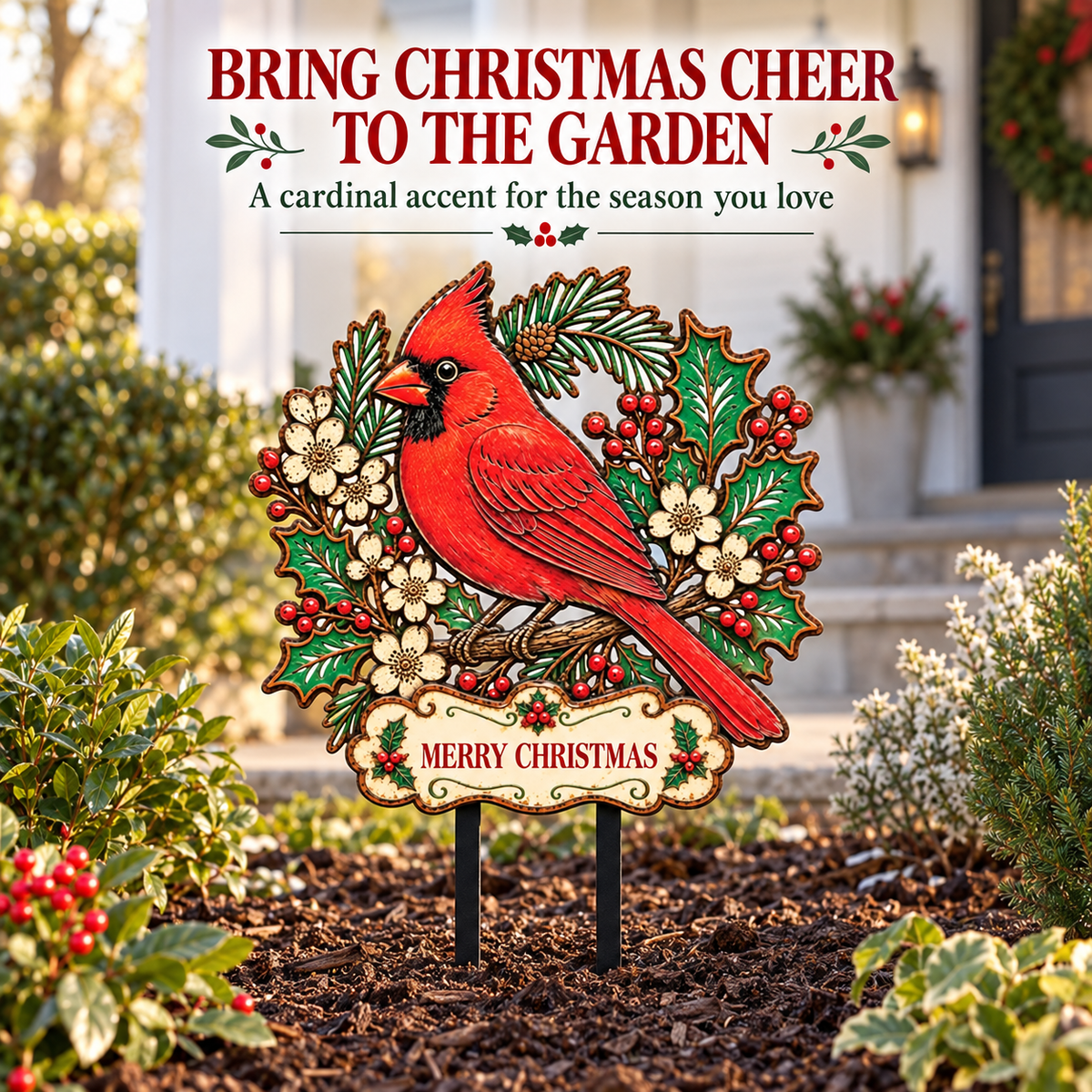 Cardinal garden stake