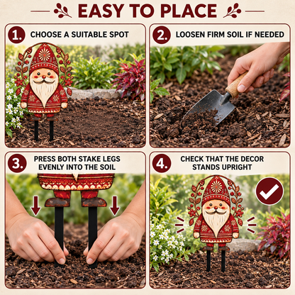 Santa Garden Stake 3