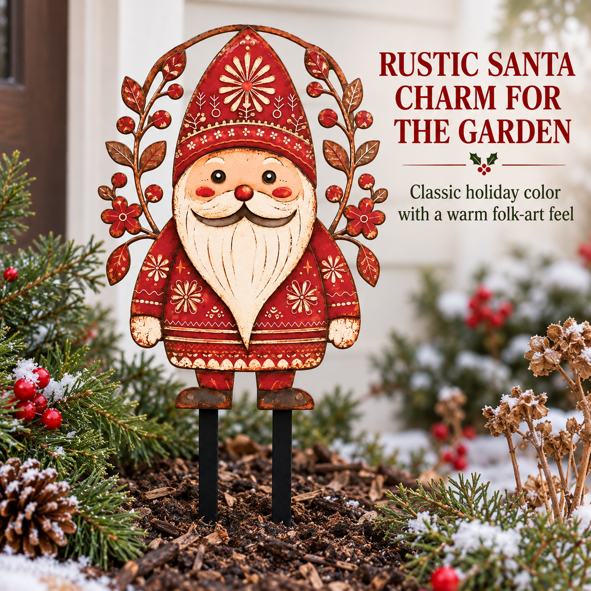 Santa Garden Stake 9