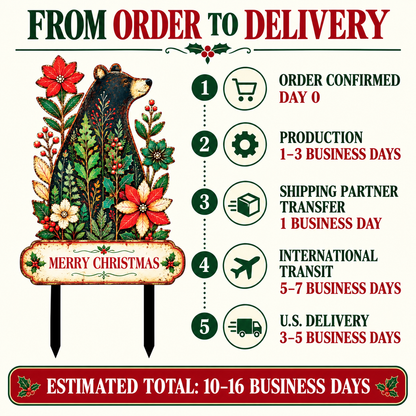 Christmas Black Bear Garden Stake 4