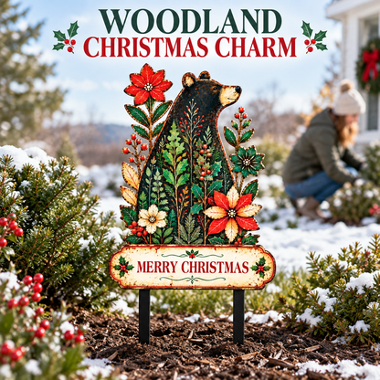 Christmas Black Bear Garden Stake 7