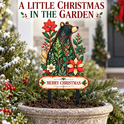 Christmas Black Bear Garden Stake 9