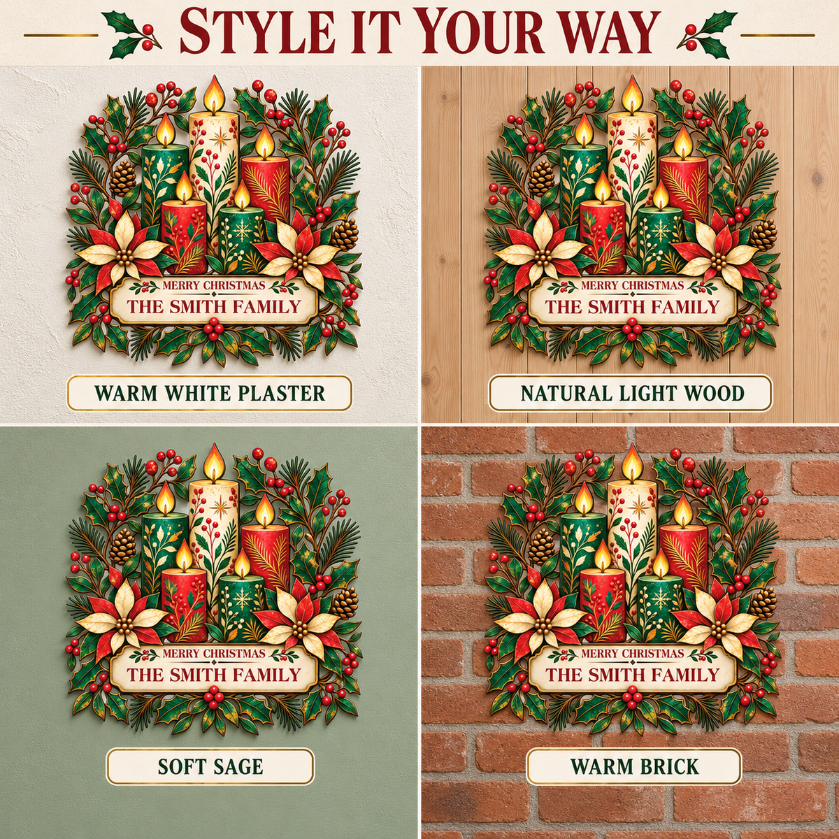 Personalized Christmas Family Sign 13