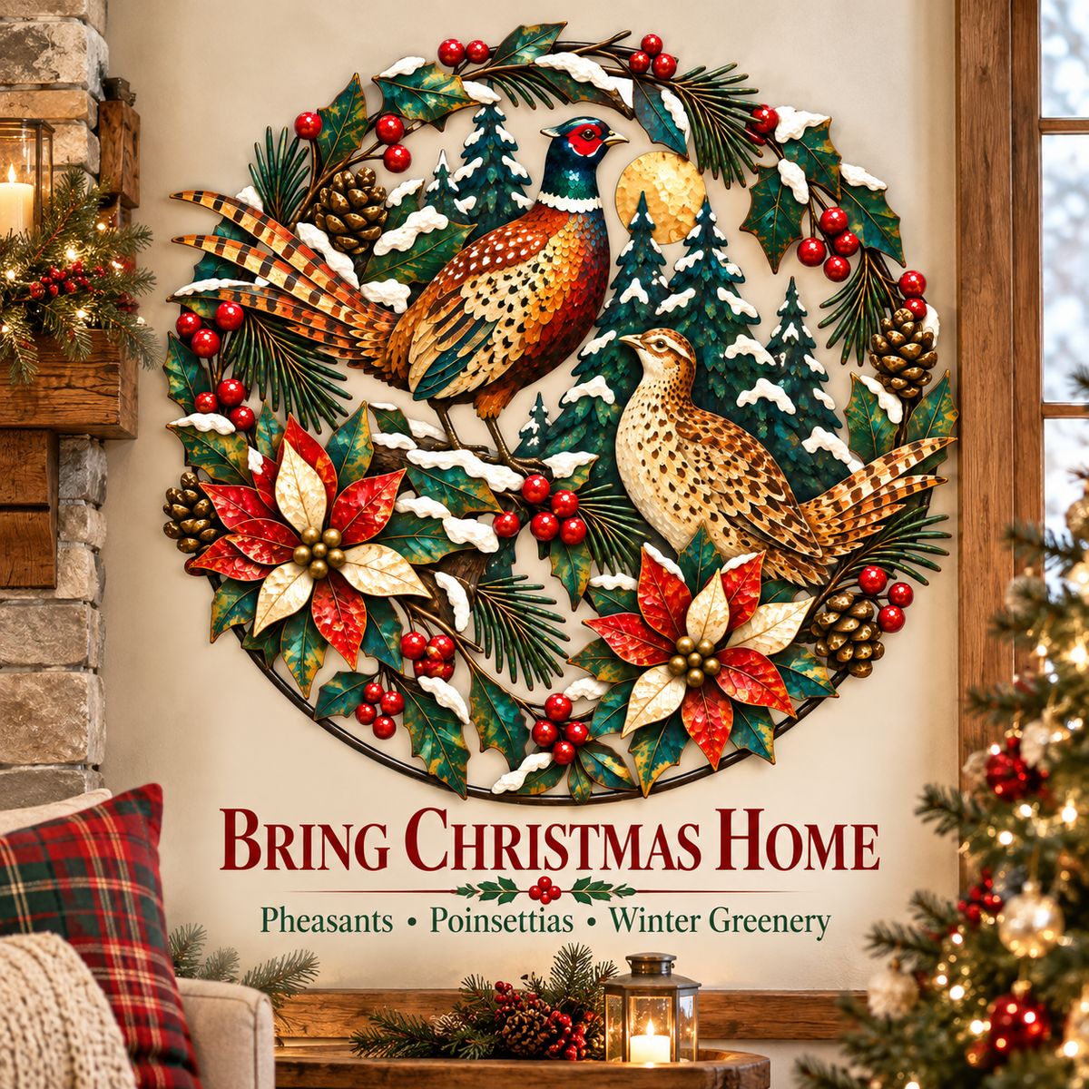 Christmas Pheasant Wall Art 5