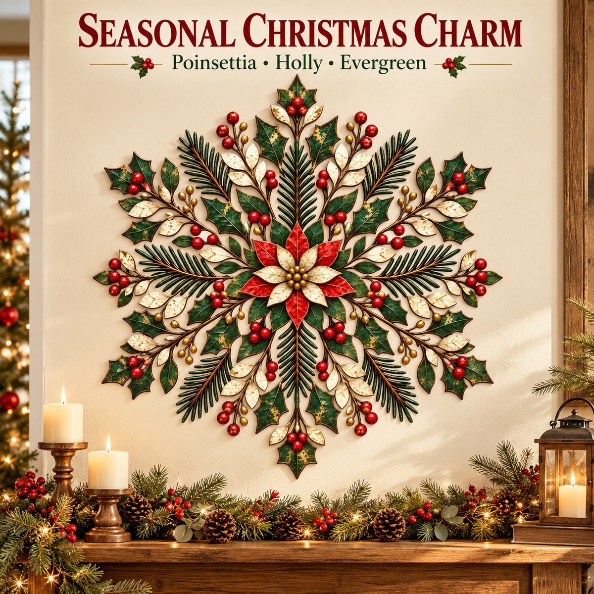 Christmas Snowflake Wall Art - Lifestyle Scene