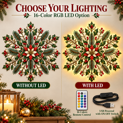 Christmas Snowflake Wall Art - LED Options