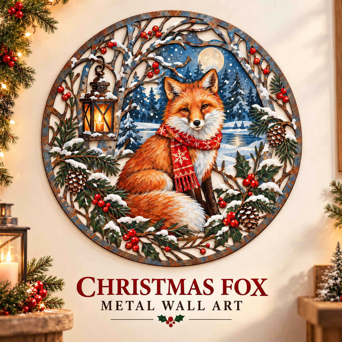 Christmas Fox Wall Art 1