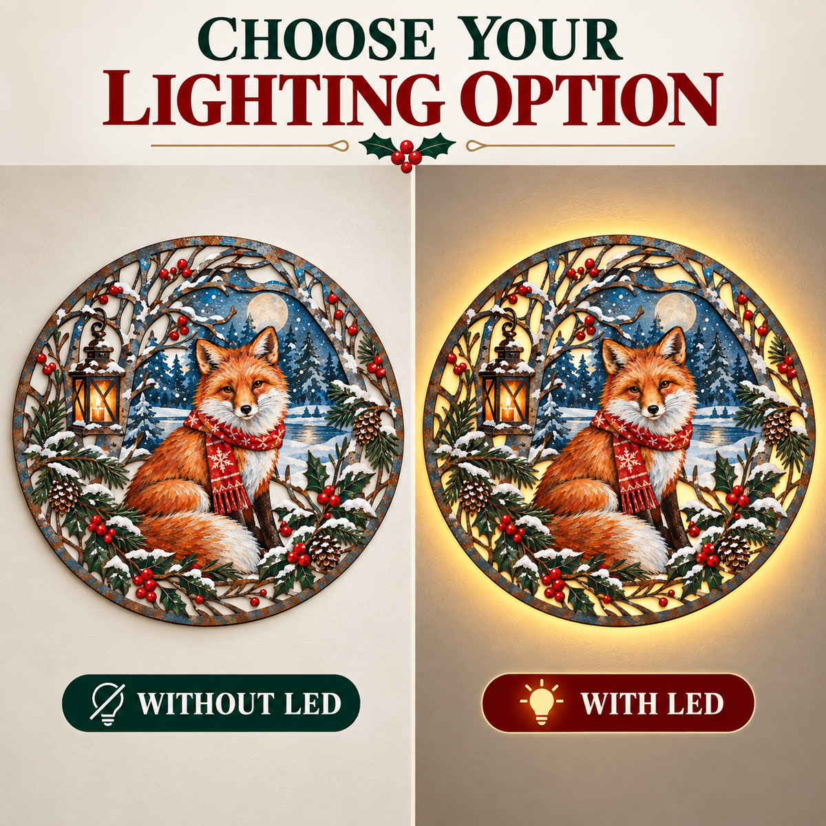 Christmas Fox Wall Art 4