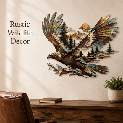 Lifestyle Office - Bald Eagle Metal Wall Art Eagle Wall Decor Mountain Wildlife
