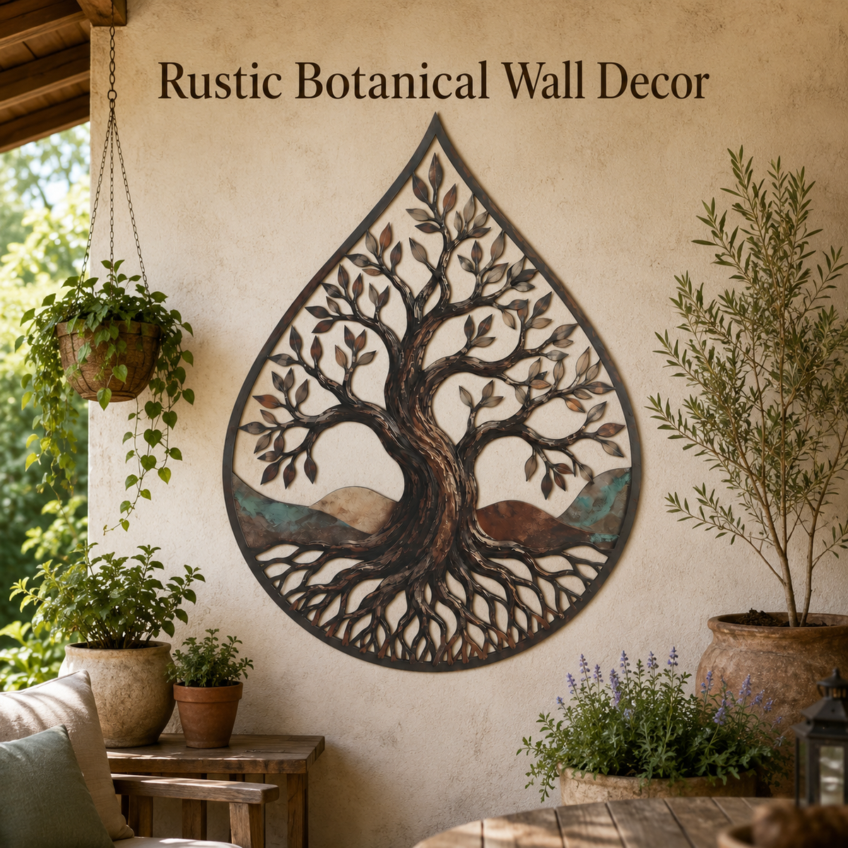 Lifestyle Sales-Close. - Water Drop Tree of Life Metal Wall Art Nature Inspired