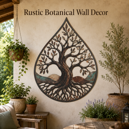 Lifestyle Sales-Close. - Water Drop Tree of Life Metal Wall Art Nature Inspired