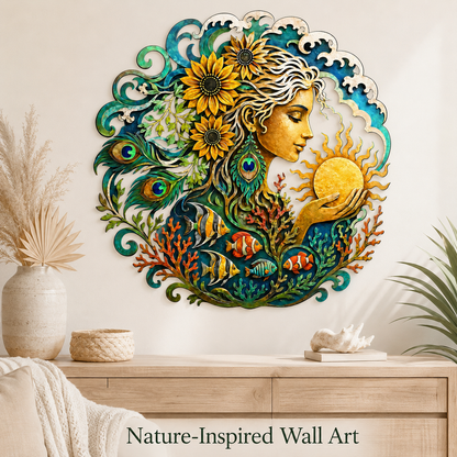Lifestyle Sales-Close - Mother Ocean Metal Wall Art Ocean Goddess Wall Decor Coastal