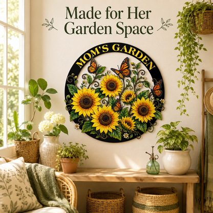 Lifestyle Sales-Close - Custom Sunflower Metal Wall Art Butterfly Garden Decor Mom Garden