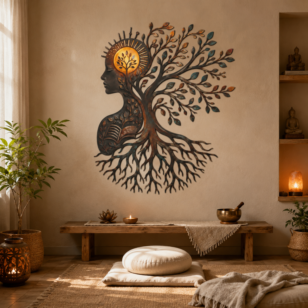 Lifestyle Sales-Close - Tree of Knowledge Metal Wall Art Human Mind Brain Art